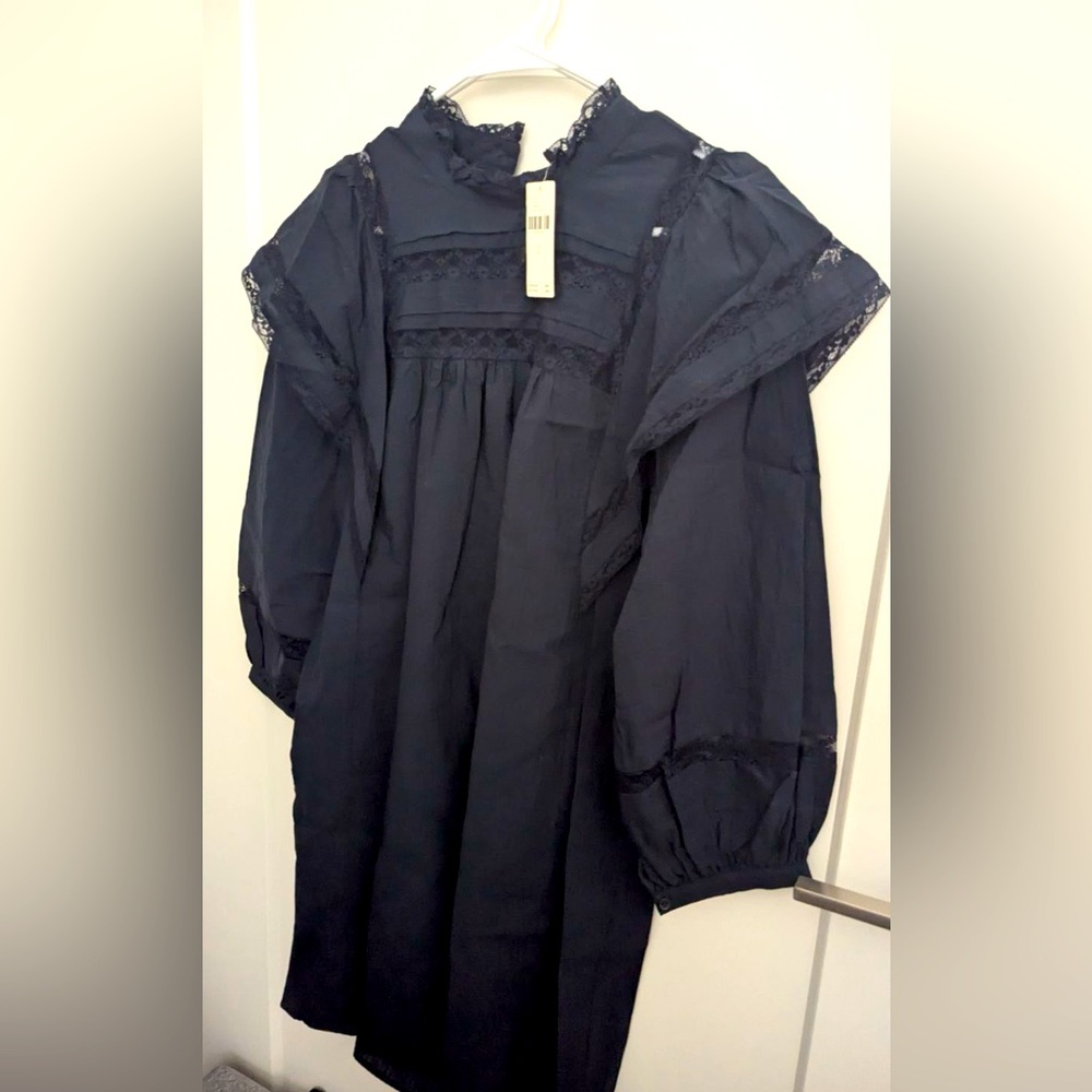 🆕 with tag Maeve Navy Ruffled Shirt Dress. Fleetwpod Style Tunic Dress